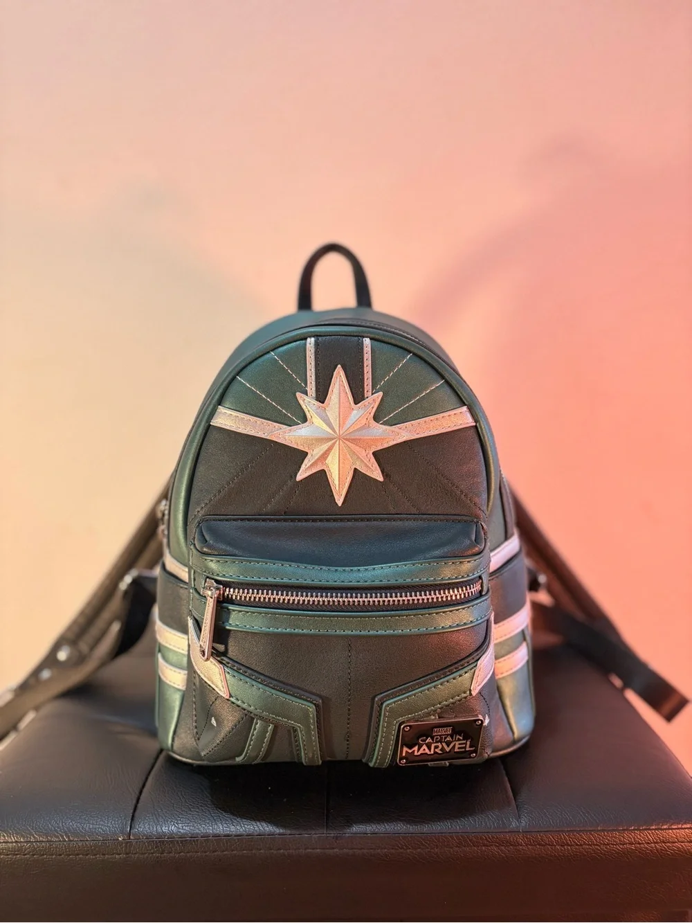 Loungefly Captain Marvel Green Star Mini Backpack